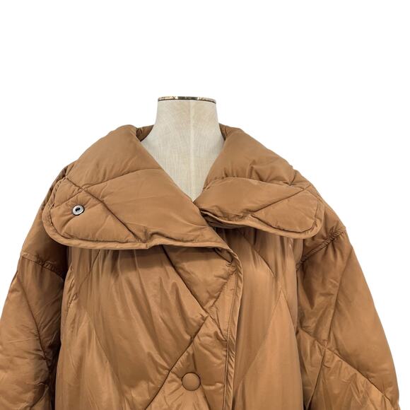 Free People We The Free Joanna Maxi Puffer Jacket Brown Tan Size XL - Picture 3 of 16